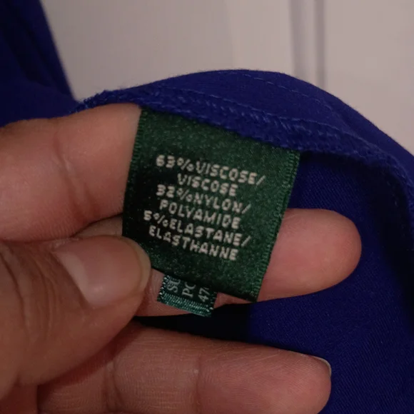 🦄 Lauren Ralph Lauren Cobalt Blue Long Sleeve Dress Size 10 - Picture 7 of 8